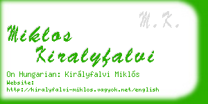 miklos kiralyfalvi business card